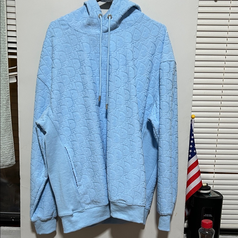 Men's Sky Blue Patterned Hoodie